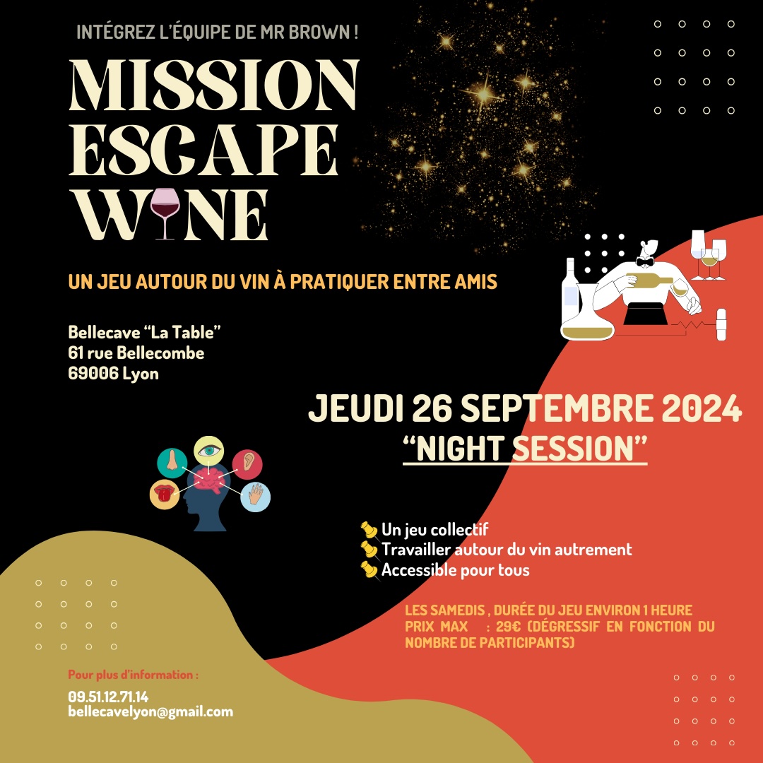Jeudi 26 Septembre : Escape Wine Night Session