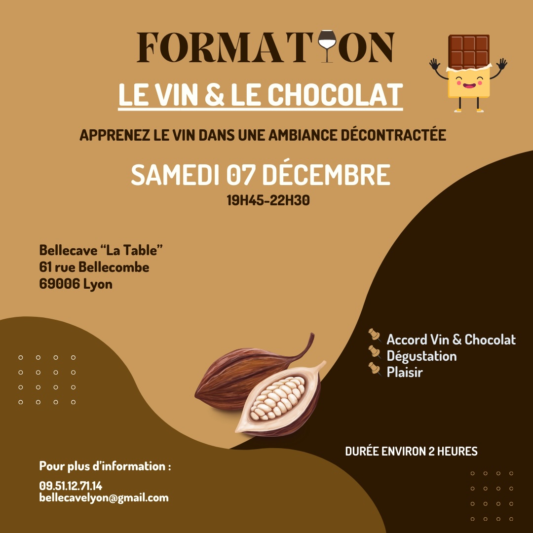 Samedi 7 Décembre : Le Vin & Le Chocolat