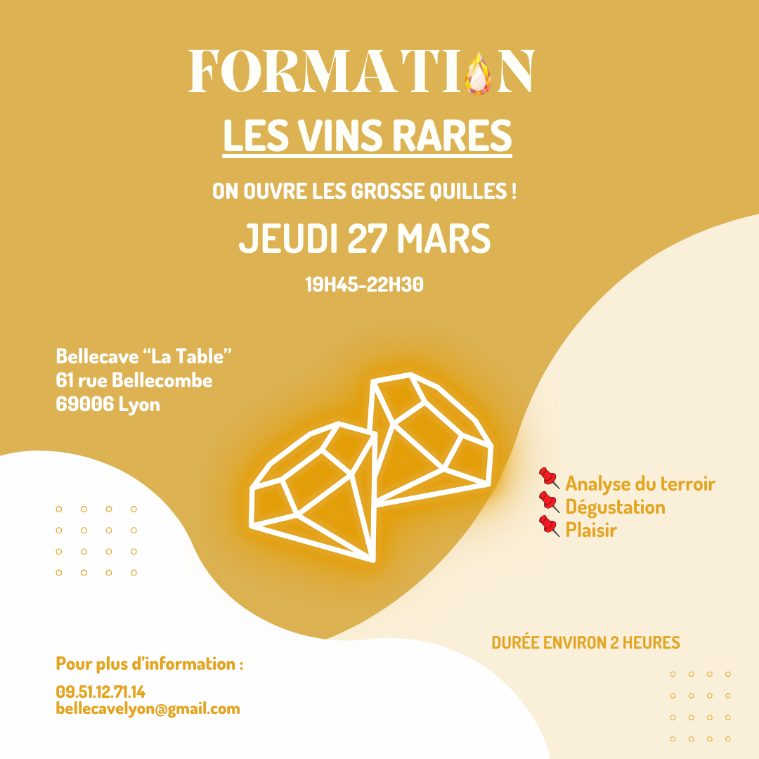 Jeudi 27 Mars 2025 : Les Vins Rares                                     « On ouvre les grosses quilles ! »